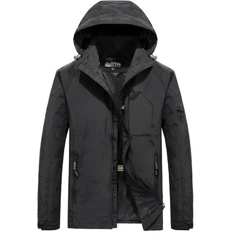 Chaqueta para Hombre, Primavera Otoño, Nueva Chaqueta para Hombre, Color Sólido, Chaquetas con Capucha, Abrigo Casual, Abrigos de Negocios para Hombre, Tallas M-6XL 7XL, Capucha Desmontable