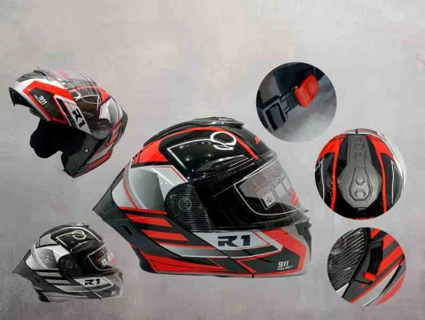 CASCO ABATIBLE R1 CARBON 911 2COL 13761-R1