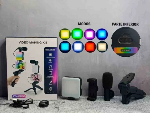TRIPODE+MIC+LAMP+RG B/CONTROL AY-49RGB KIT VIDEO