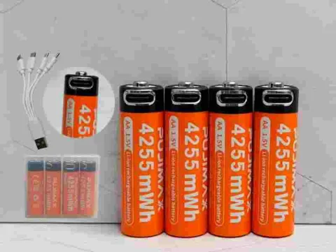 BATERIA X4 AA 4255MWH RECARG TIPO C+CABLE PUJIMAX NJ 13769-4255