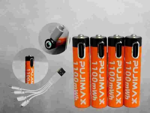 BATERIA X4 AAA 1100MWH RECARG TIPO C+CABLE PUJIMAX NJ 13769-1100