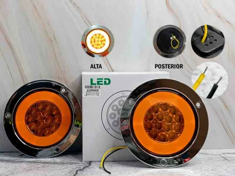 PAR STOP 12V MATE BD- CROM-PLAST REDO AMARILLO 14L 14CM 12286AM