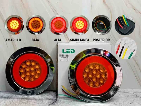PAR STOP 12V MATE BD- CROM-PLAST REDO ROJO-AMA 14L 14CM 12286RAM