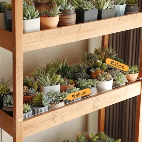Soportes Negros para Plantas de Jardín, Estantes de Madera para Macetas, Soportes para Plantas de Patio, Muebles de Terraza para Exteriores 5
