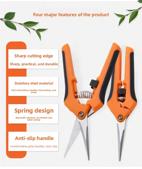 Tijeras para ramas de flores antideslizantes y que ahorran mano de obra, tijeras de podar, tijeras para frutas y verduras, tijeras de jardín 1