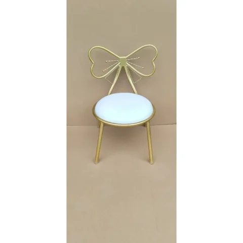 Silla de comedor para fiestas infantiles, silla infantil con respaldo, banco para el hogar o el estudio, taburete pequeño y adorable con forma de mariposa y lazo, silla infantil. 3