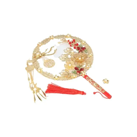Abanico decorativo Xiuhe para novia, producto terminado, abanico festivo, abanico de mano, abanico redondo, abanico para traje Xiuhe