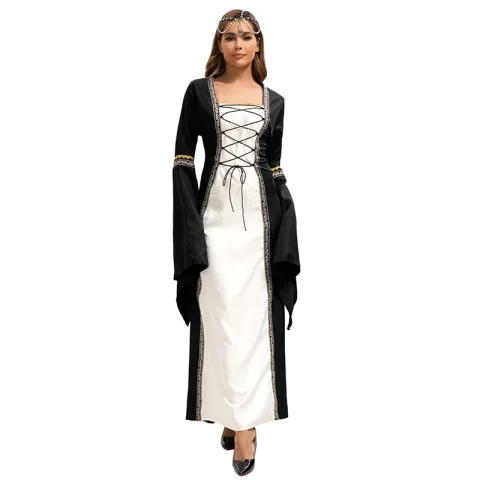 Elegante Vestido de Noche con Mangas Acampanadas, Estilo Gótico Retro, Vestido Medieval para Mujer, Talla Grande, Vestido de Princesa para Fiesta 4