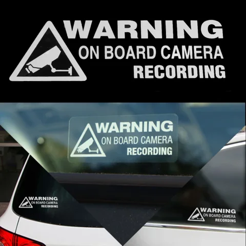 Pegatina de advertencia para coche, pegatina de vinilo para grabación de cámara a bordo, decoración de ventana, camión, accesorio para coche, regalo, gran oferta, 1 unidad