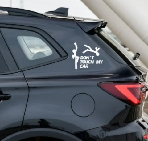 Pegatina para coche, no toques mi coche, pegatinas creativas y divertidas personalizadas para decoración de coche, decoración de vidrio para ventana de belleza para coche 4