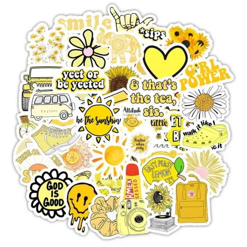 33 pegatinas de estilos, 50 unidades por paquete, pegatinas para DIY, coche, portátil, PC, guitarra, portátil, equipaje, monopatín, pegatina de dibujos animados Vsco para niñas