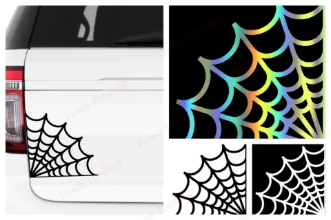 Pegatinas de moda para coche, calcomanías de motocicleta, dibujos animados, telaraña, accesorios decorativos creativos, protector solar impermeable