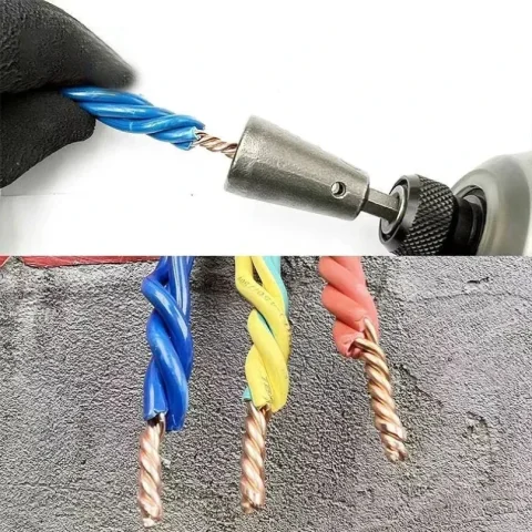 Herramienta de torsión de cables para taladro eléctrico, conector rápido, ayudante de electricista, ahorro de tiempo, Cable de trabajo eléctrico DIY, herramienta múltiple, 1 ud.