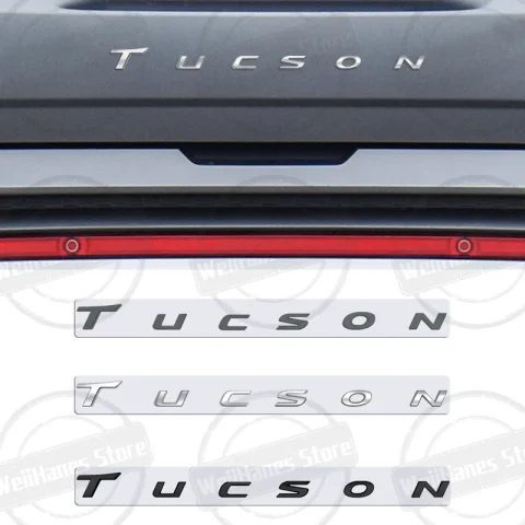 Metal 3D para Tucson Logo capó delantero insignia letra Logo coche maletero trasero cuerpo pegatina emblema Accesorios
