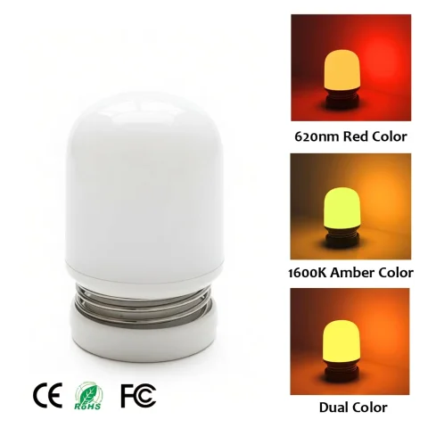 Luz Nocturna Roja de 620-630nm, Sin Luz Azul, Estimula la Melatonina, Recargable por USB, Lámpara de Sueño Brillante, Portátil, Cuidado de los Ojos