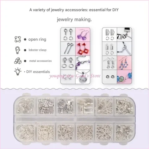 Juego alicates para joyería 57QA 20 piezas con puntas acero carbono y suave para suministros artesanía