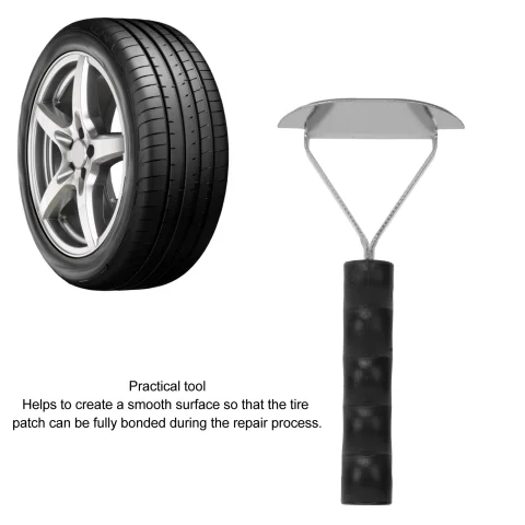 Rascador de neumáticos de coche, herramienta, raspador de neumáticos de goma de Metal, raspador de reparación de neumáticos portátil antideslizante para coches, motocicletas y bicicletas