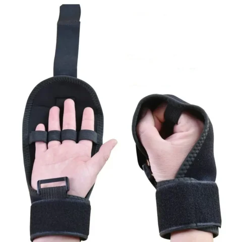 Agarre para hombre mayor, rehabilitación, accidente cerebrovascular, entrenamiento de hemiplejia, mano, dedo, guantes fijos auxiliares, equipo de ejercicio 4