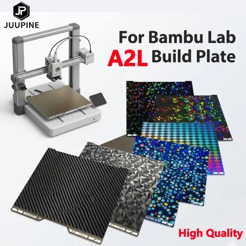 Placa de Impresión para Bambulab A2L, Excelente Adhesión, Compatible con Cama Fría y Caliente, Reutilizable, Textura Lisa, Fácil de Remover, Accesorios A2L
