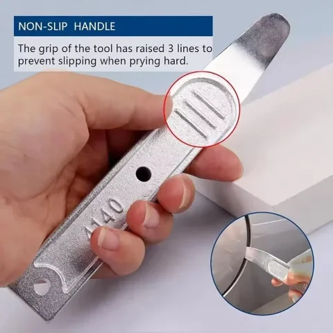 Herramienta de palanca Herramienta de extracción de paneles automotrices Punta doblada liviana Previene roturas Acero 4140 Previene el deslizamiento para consolas centrales 4