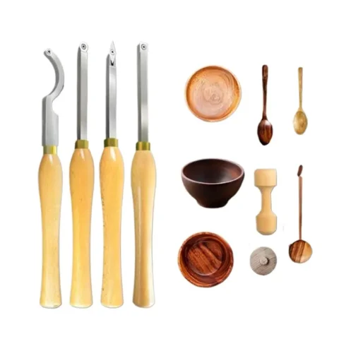 Juego de herramientas para torno de madera con punta de aleación dura, múltiples filos afilados, mango ergonómico, herramienta hueca de cuello de cisne, robusta y giratoria