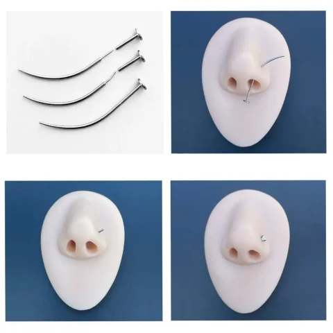 Herramienta Profesional de Acero Inoxidable para Perforaciones y Aplicación de Pendientes, Kit de Perforación con Varilla Recta/Curva
