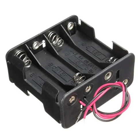 Caja de soporte de batería, cajas de almacenamiento con ranura de Clip de batería de 12V, cajas de Banco de energía, pila de 8 baterías AA con cable de 6 cables 2