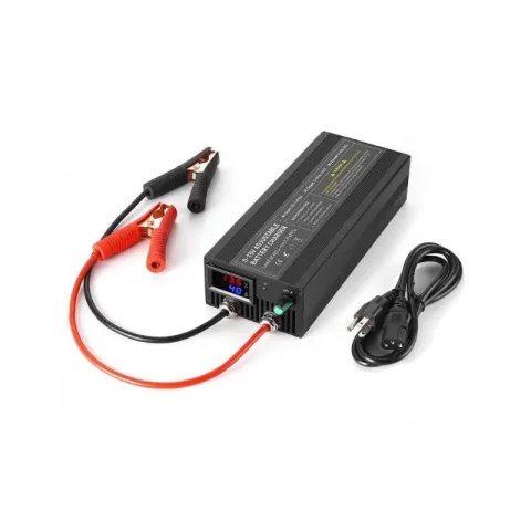 Cargador de batería de 14,6 V, 50A, adaptador de corriente portátil con corriente ajustable inteligente para batería recargable de litio LiFePO4 de 12,8 V 1
