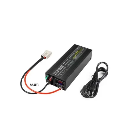 Cargador de batería de 14,6 V, 50A, adaptador de corriente portátil con corriente ajustable inteligente para batería recargable de litio LiFePO4 de 12,8 V 5
