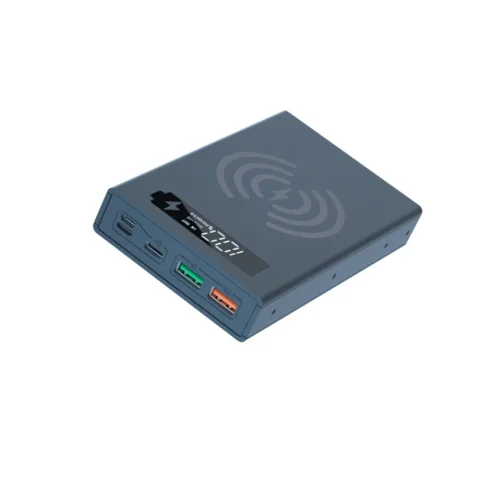 Caja de Banco de energía de batería 5*18650, soporte de carga rápida inalámbrica, batería de cabeza plana, carcasa DIY desmontable sin batería