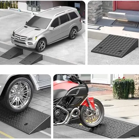 Rampas para Entrada de Vehículos, Rampas de Goma para Bordillos, Rampas de Umbral, Rampas para Escalones para Autos, Sillas de Ruedas, Motocicletas, Garajes 3
