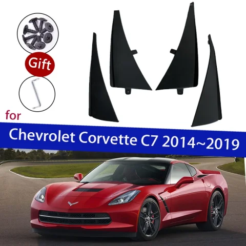 Guardabarros para coche, protector contra salpicaduras para Chevrolet Corvette C7 2014 ~ 2019 2015, guardabarros para ruedas delanteras y traseras, accesorios de estilo 1