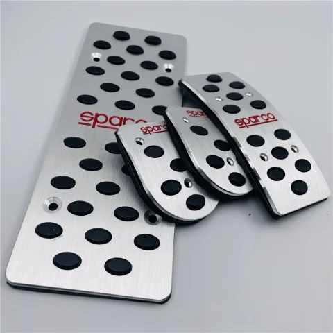 Cubierta de Pedal modificado Sparco para coche, acelerador, freno, embrague, reposapiés, almohadilla de pedal, placa de Metal, accesorio de decoración deportivo de carreras 1