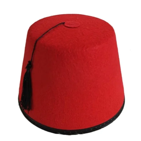 Sombrero marroquí Fez para hombre, sombrero turco fieltro, sombrero Tarboosh otomano con borlas negras, sombrero étnico, sombrero turco otomano Universal