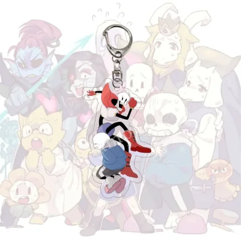 Accesorios de Cosplay de Anime Undertale Sans Flowey Papyrus Asriel Frisk llavero juego llavero colgante insignia de dibujos animados regalos de navidad