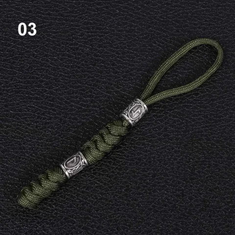Accesorios, cordones para cuchillos, joyería de la suerte, dijes, cuentas de runas, llavero de coche, llavero de cuerda de paracaídas
