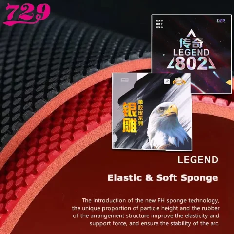Amistad 729 Legend 802 hoja de goma para tenis de mesa OX espinillas cortas goma de Ping Pong ataque rápido con bucle aprobado por ITTF