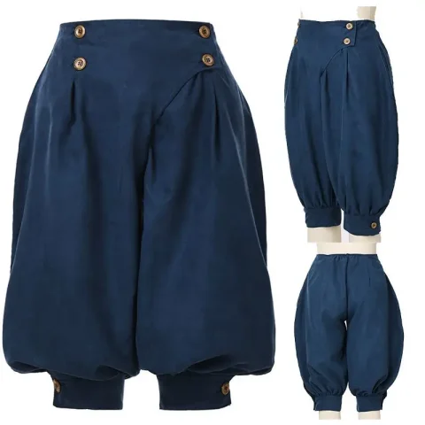 Pantalones Steampunk Vintage para mujeres y hombres, pantalones piratas sueltos medievales renacentistas, disfraz de jinete campesino, bombachos