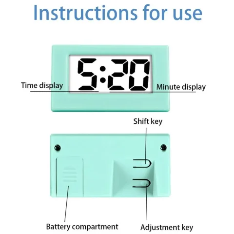 Reloj Digital LED Simple portátil, pantalla de tiempo silencioso, Mini reloj triangular, bonito reloj electrónico de escritorio para oficina 5