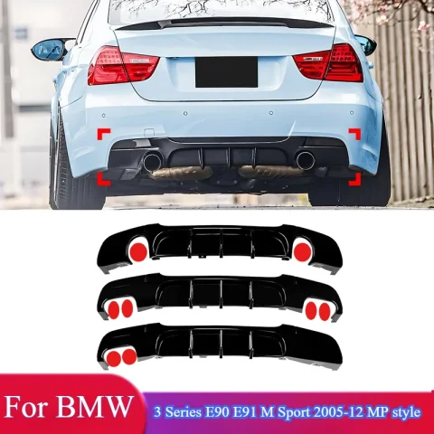 Labio difusor de parachoques trasero para BMW E90 E91 M Sport 2005-2012 MP estilo reemplazo de coche cubierta protectora Kits de carrocería accesorio