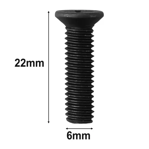 Tornillo de fijación de 6 piezas, M5 de 20mm, M6, 22mm, rosca para mano izquierda de 1/2 ''unf 3/8' 'unf, vástago de portabrocas, tornillos de perno avellanado plano 3