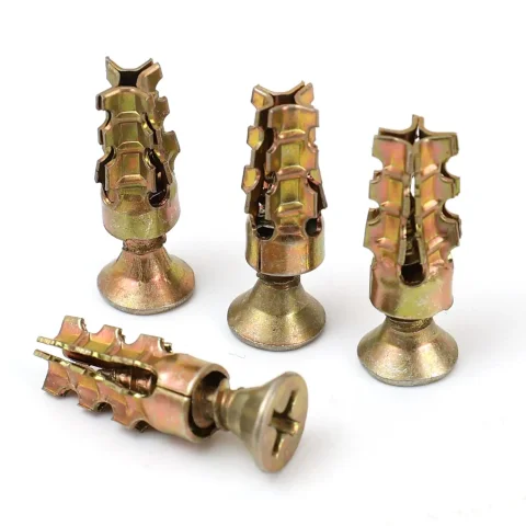 Juego de tornillos de expansión dentados para reparación de bisagras de puerta, tornillos fijos, anclajes de pared roscados, sujetadores de gabinetes para hormigón y paneles de yeso.