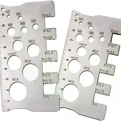 Calibrador de paso de rosca, regla de medición para tornillos y tuercas, herramienta métrica para mecanizado de roscas, calibrador de corte de tornillos, medidor de ángulo.