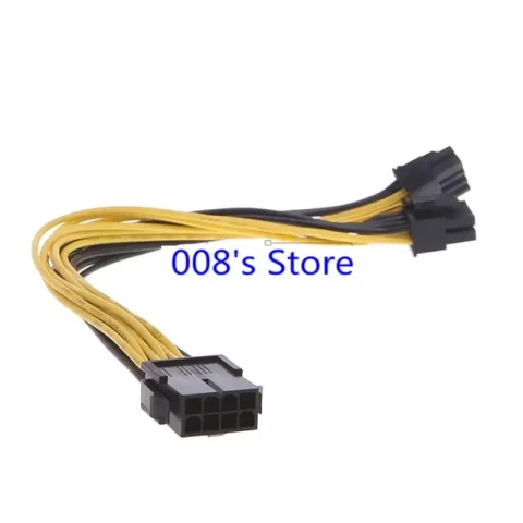 Cable de alimentación de PC de 25CM CPU Molex de 8 pines a 2 PCI-e 8 (6 + 2) pines 18AWG Express conectores de tarjeta gráfica divisores internos