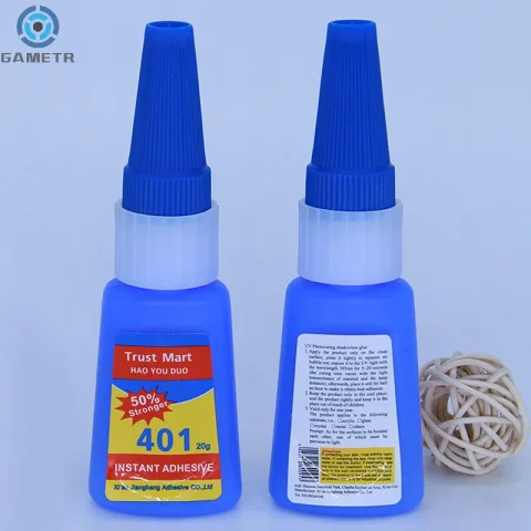 Súper pegamento líquido 401 instantáneo, pegamento fuerte de cuero, madera, goma, Metal, vidrio, cianoacrilato, adhesivo de bricolaje, Gel de uñas, PVC, 20ml 2