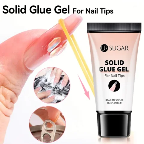 UR SUGAR 10/30ML Gel de pegamento sólido Gel fuerte para uñas postizas diamantes de imitación resina joyería de piedras preciosas DIY pegamento falso para uñas adhesivas decorativas
