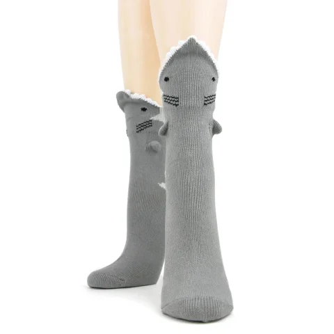 Calcetines antideslizantes de tiburón, calcetín de algodón, divertido, a la moda, F3MD 5