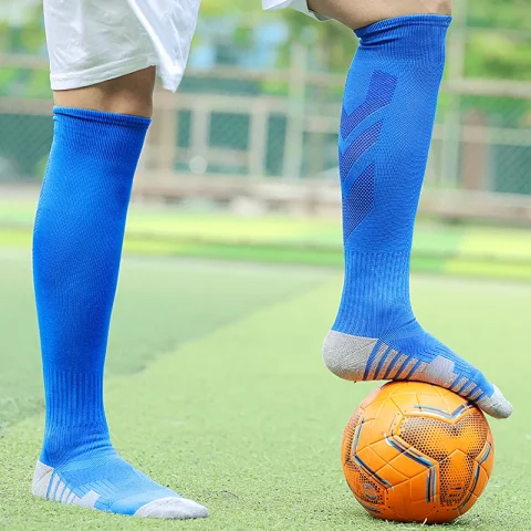 Calcetines de fútbol para niños y niñas de 4 a 12 años, calcetines de tubo de rayas hasta la rodilla para jóvenes, fútbol atlético, béisbol 4