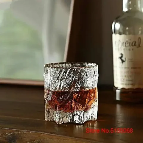 Copa de whisky antigua de glaciar, superficie de hielo mate, copa de vino y roca, vaso de whisky, taza de Vodka, taza de cerveza, embalaje de caja de regalo de madera