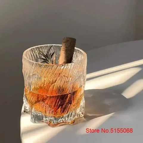 Copa de whisky antigua de glaciar, superficie de hielo mate, copa de vino y roca, vaso de whisky, taza de Vodka, taza de cerveza, embalaje de caja de regalo de madera 4